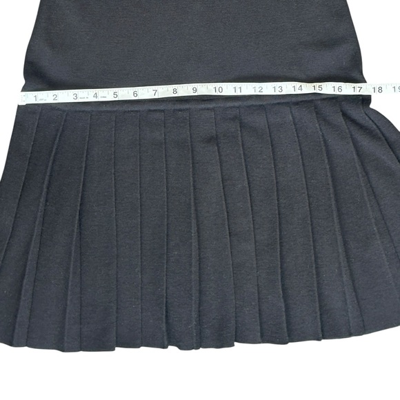 Vintage Nina Patrick Wool Blend Drop Waist Pleated Long Sleeve Dress Black Small - Picture 7 of 8